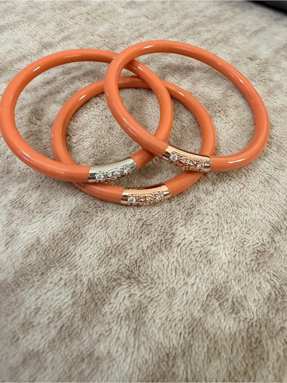 BuDhaGirl Three Kings All Weather Bangles Coral Set of 3